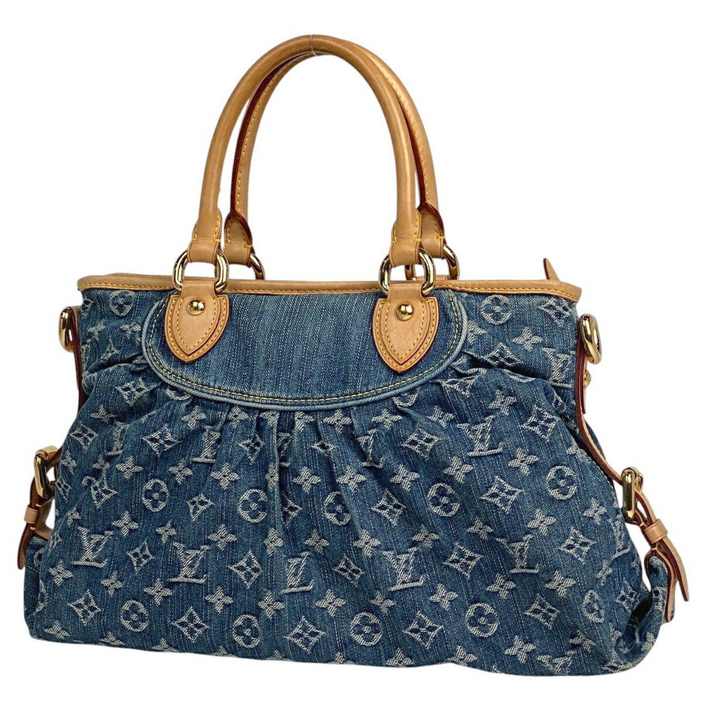 Louis Vuitton Neo Cabby Shoulder Bag Indigo Blue Handbag Monogram Denim Blue